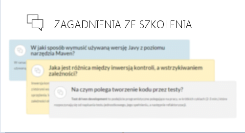 Grafika "Zagadnienia ze szkolenia". Pytania o C#, EF i wdrażanie aplikacji webowych (ASP.NET) ze szkolenia Vavatech.
