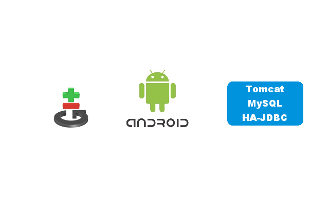 Logotypy Git, Android i Tomcat/MySQL/HA-JDBC. Grafika do nowych szkoleń Vavatech, w tym testowania aplikacji mobilnych.