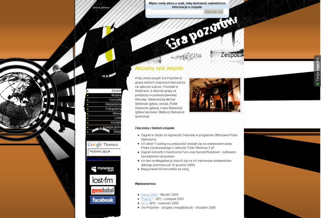 Portal internetowy "Gra Pozorów". Aplikacja webowa (strona internetowa) stworzona przez Vavatech.