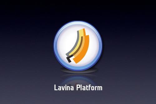 Logo "Lavina Platform". Grafika dedykowanego systemu CMS wdrożonego przez Vavatech dla PARP (bkl.parp.gov.pl).