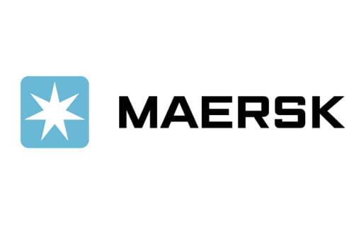 Logo firmy Maersk. Grafika do szkolenia Vavatech z programowania w Java/J2EE dla Maersk Logistics.