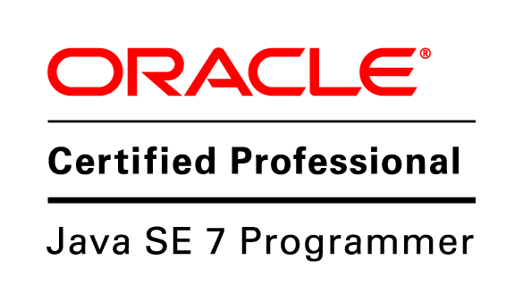Logo "Oracle Certified Professional Java SE 7 Programmer". Grafika do szkolenia Vavatech z programowania w Java.